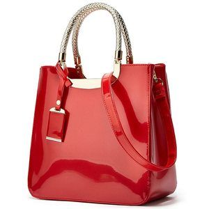 Glossy Patent Textured Clutch Shiny Crossbody Satchel Evening Bag Style